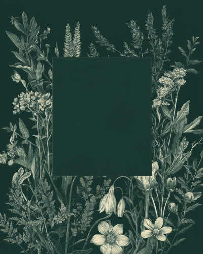 Monochrome Wildflower Collage