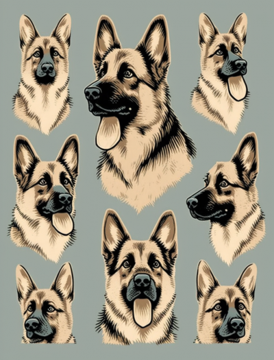 Cute German Shepherd Pattern