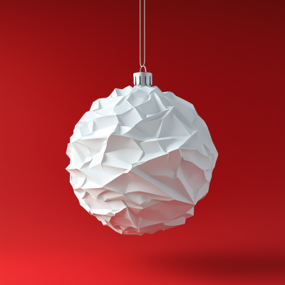 Crumpled Paper Christmas Ball