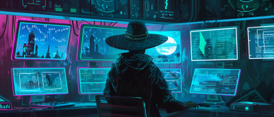 Cyberpunk Hacker in the Dark