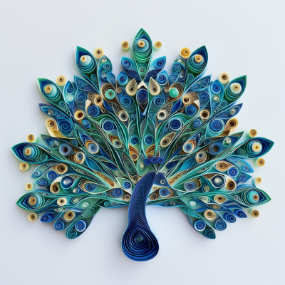 Vibrant Quilled Peacock