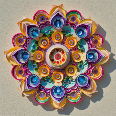 Vibrant Quilled Mandala