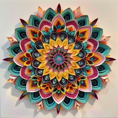 Vibrant Quilled Mandala