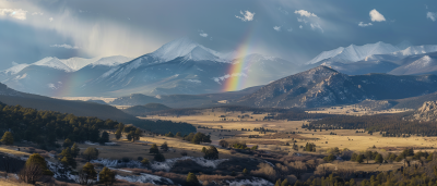 Mountain Landscape with Rainbow