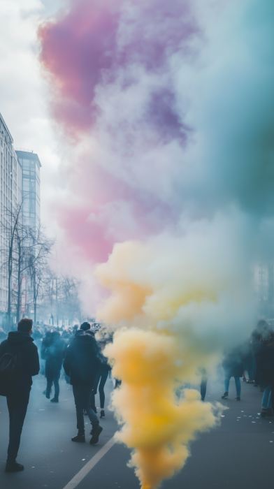 Vibrant Smoke in the City
