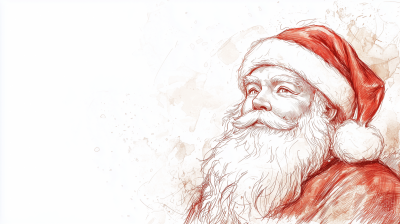 Santa Claus Watercolor Drawing