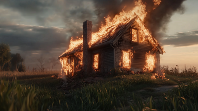 House Engulfed in Flames