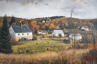 Vintage Farm Landscape