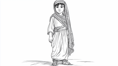 Middle Eastern Child Coloring Page