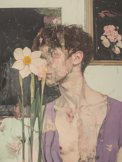 Young Man with Narcissus Reflection