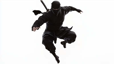Ninja Jumping in Black