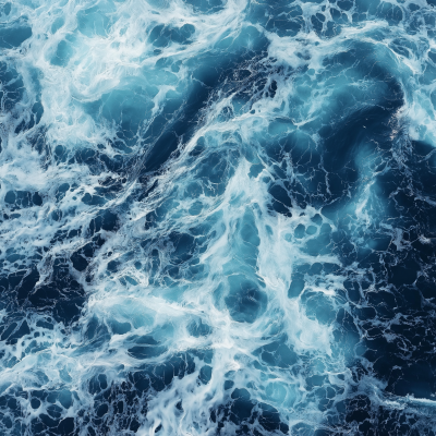 Overhead View of Dark Blue Ocean Waves