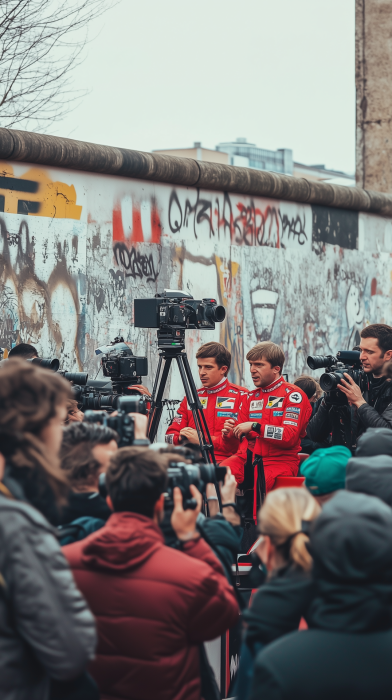 Formula 1 Drivers at Berlin Wall