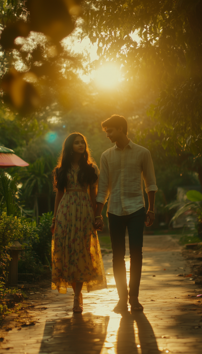 Young Couple in Garden