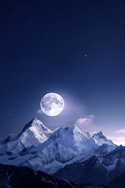 Moonrise Over Mountains