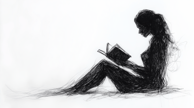 Silhouette of a Woman Reading