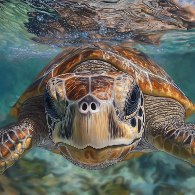 Close Up of a Loggerhead Turtle