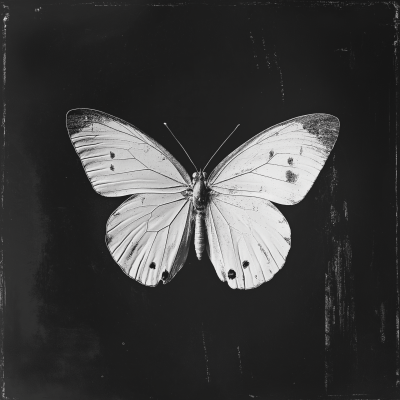 Black and White Butterfly Poster