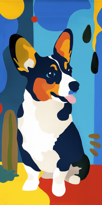 Corgi in Matisse Style