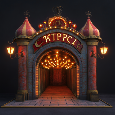 Circus Entrance at Night