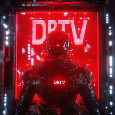 Red Holographic Display in Sci-Fi Setting