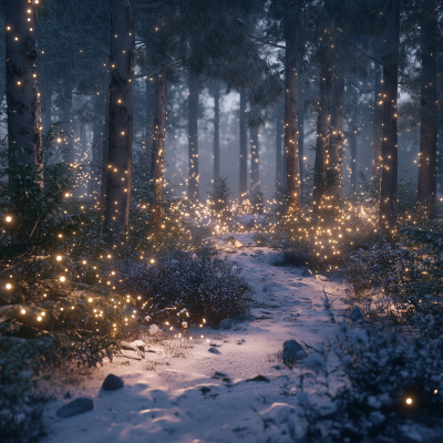 Enchanted Snowy Forest