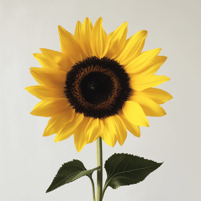 Sunflower on White Background