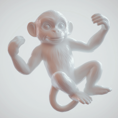 White Plastic Monkey