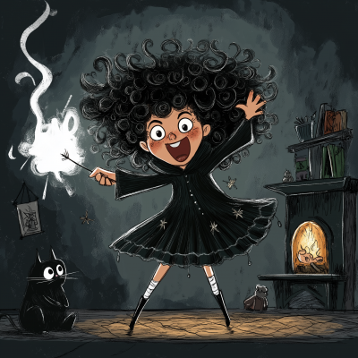 Little Girl with Magic Wand