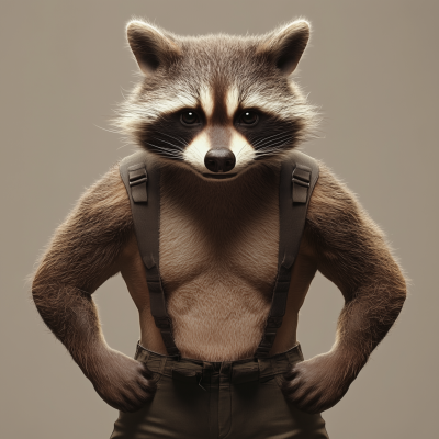 Stylish Muscular Raccoon