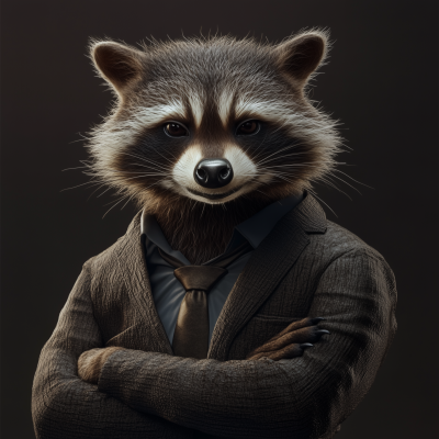 Muscular Raccoon Embracing Cryptocurrency Advocate