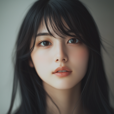 Elegant Portrait of a Young Japanese Woman