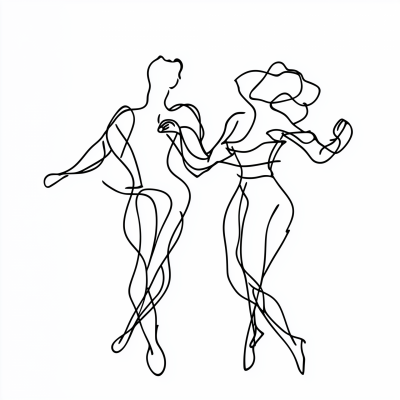 One Line Dance Pair