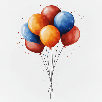 Watercolor Balloons Pattern