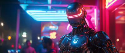 Neon Robot Action