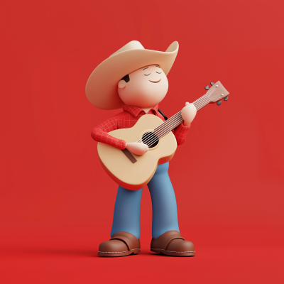 Country Music 3D Illustration