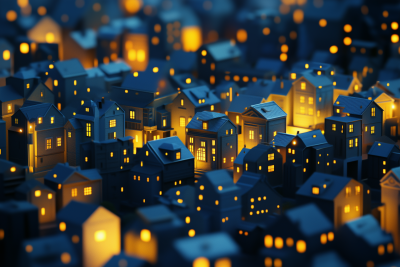 Lively Cityscape Illustration
