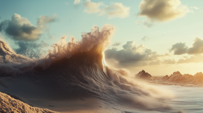 Surfer Riding a Flour Wave