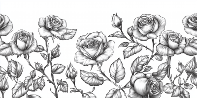 Beautiful Floral Line Art