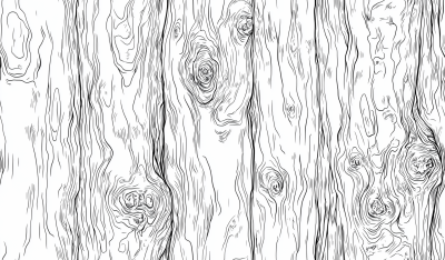 Tree Bark Line Art