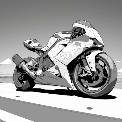 Monochromatic Bike Drawing