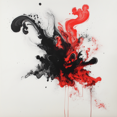 Red and Black Ink Art