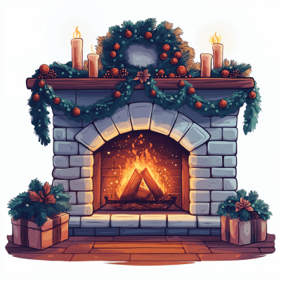 Cozy New Year Fireplace