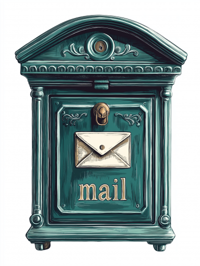 Vintage Green Mailbox