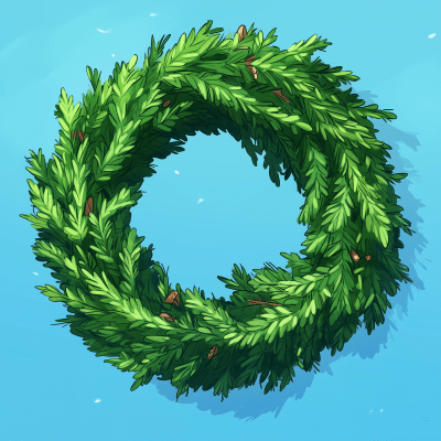 Cartoon Christmas Wreath