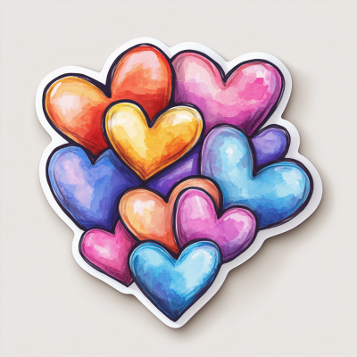 Colorful Heart Sticker