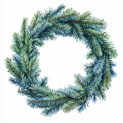 Winter Wreath Illustration