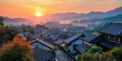 Morning in a Japanese City