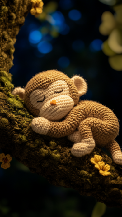 Crochet Monkey Sleeping