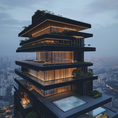 Futuristic Vertical Mansion